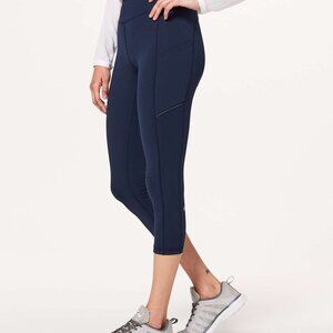 LULULEMON Speed Up Crop 21" True Navy Pant Leggings Size 6 LIKE NEW EUC